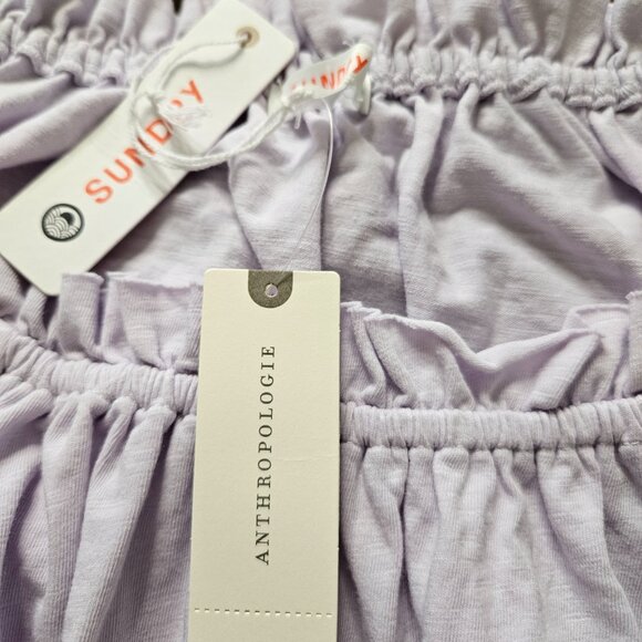 NWT SUNDRY Anthropologie Womens Midi Dress SZ Small Lilac Smocked Waist USA - Picture 8 of 12